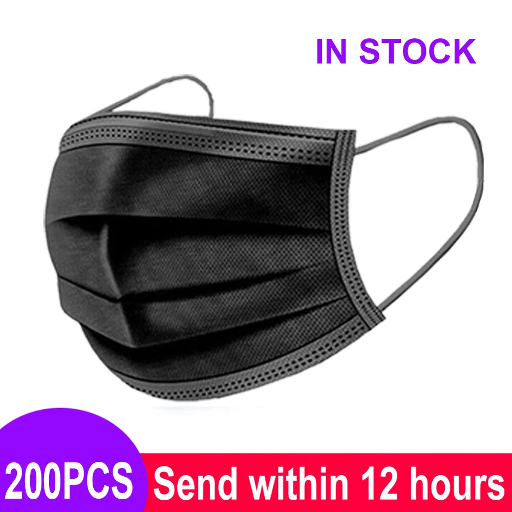 Mouth Masks 3-layer Anti-Dust Disposable Mascarillas Non Woven Meltblown Cloth Masks Elastic Ear Loop Face Mask Purest Peak